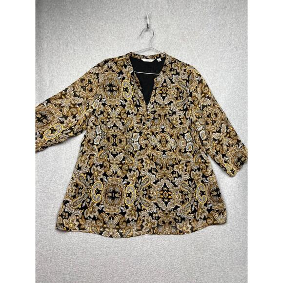 Tops - LizClaiborne Womens Sheer Paisley Tunic Blouse Plus 1X Causal Lightweight Boho